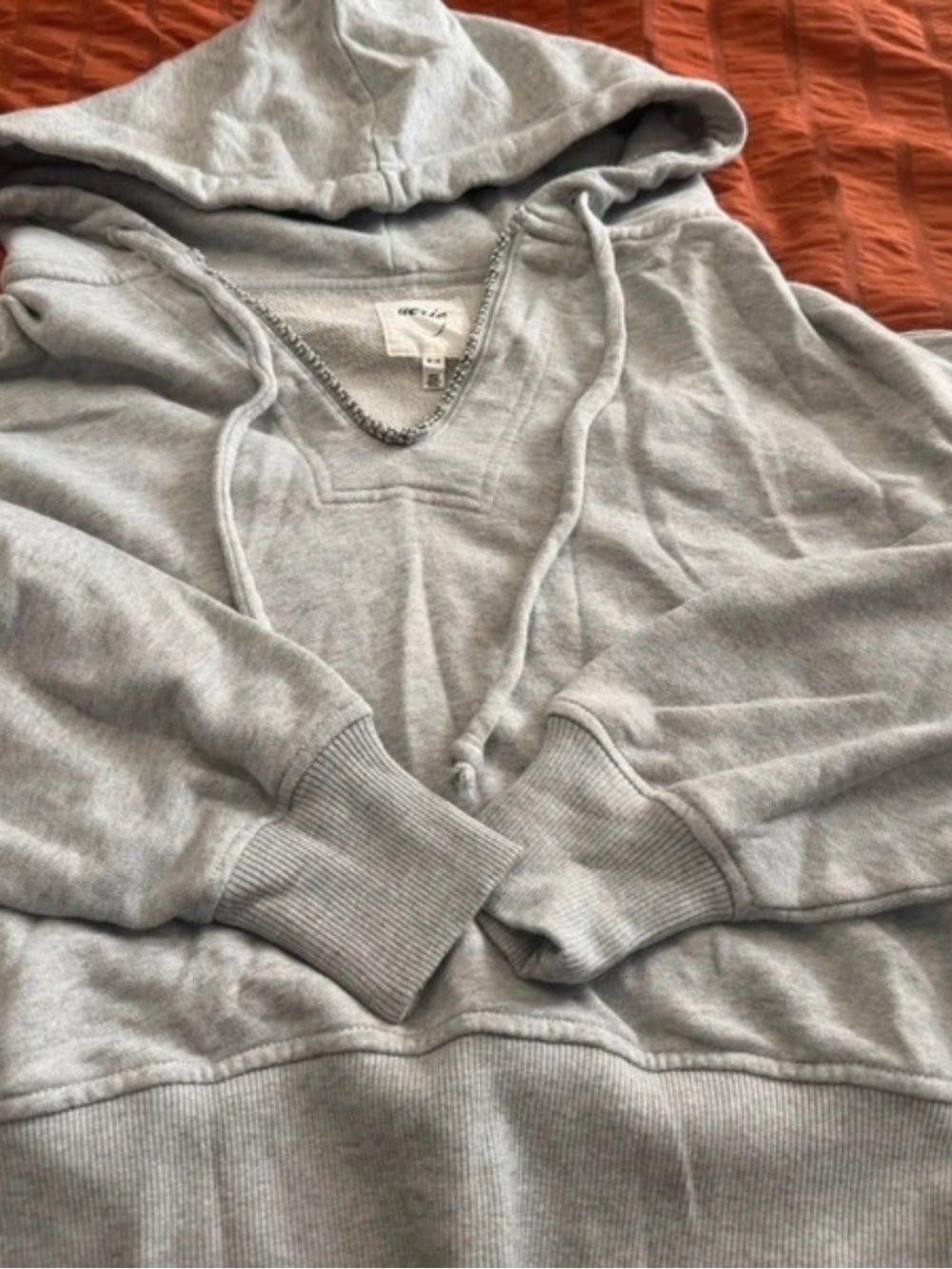 aerie Light Gray Hooded Sweatshirt Pullover